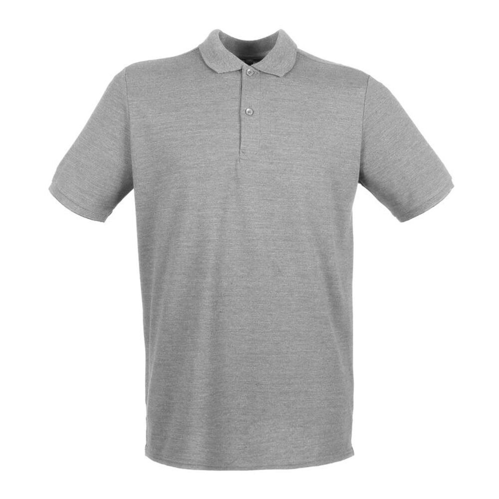 Henbury Mens Modern Fit Cotton Pique Polo Shirt / Heather